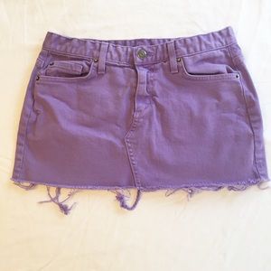UO Purple Denim Cutoff Mini Skirt Size 2